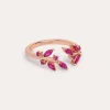 Sale SINGULARU Anillo Buganvilla Raspberry Plata Baño Oro Rosa