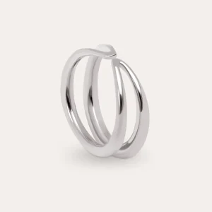 Hot SINGULARU Anillo Doble Lines Acero