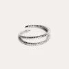 Fashion SINGULARU Anillo Doble Twist Plata