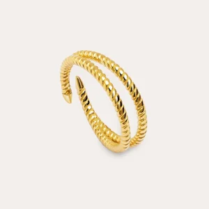 Discount SINGULARU Anillo Doble Twist Plata Baño Oro