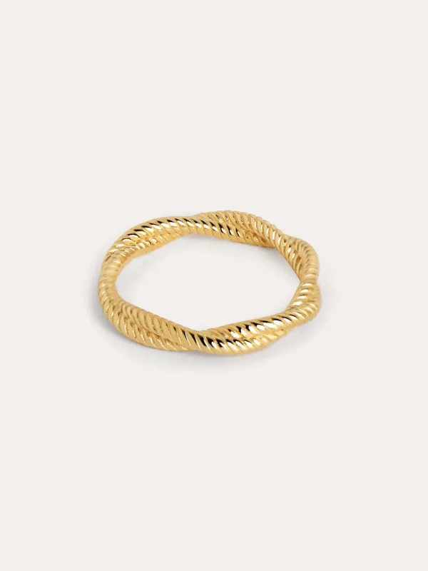 Discount SINGULARU Anillo Fine Rope Plata Baño Oro