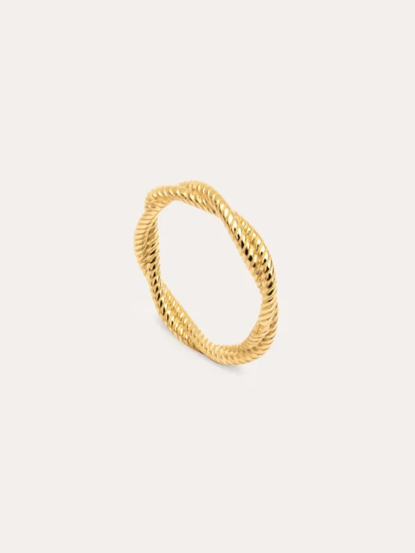 Discount SINGULARU Anillo Fine Rope Plata Baño Oro