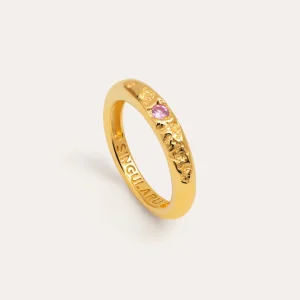 Fashion SINGULARU Anillo Karma Rosa Baño Oro