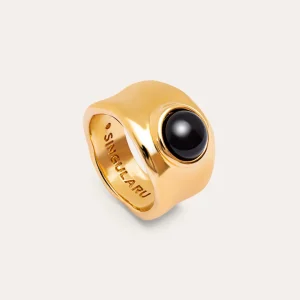 Online SINGULARU Anillo My Onyx Baño Oro