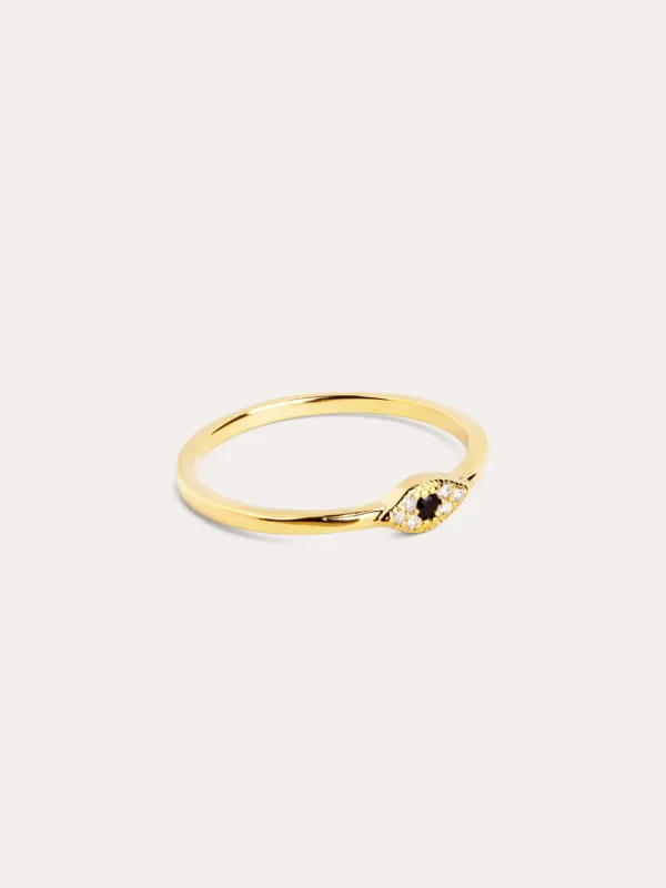 Outlet SINGULARU Anillo Ojo de Horus Plata Baño Oro