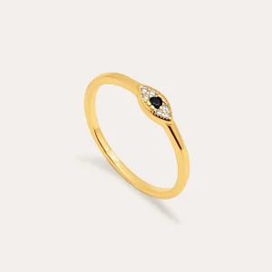 Outlet SINGULARU Anillo Ojo de Horus Plata Baño Oro