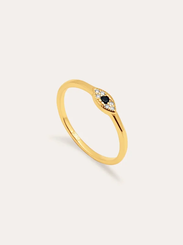 Outlet SINGULARU Anillo Ojo de Horus Plata Baño Oro