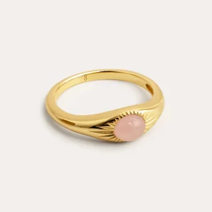 Sale SINGULARU Anillo Olivia Rose Quartz Plata Baño Oro