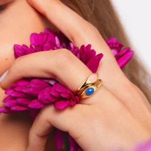 Sale SINGULARU Anillo Olivia Rose Quartz Plata Baño Oro
