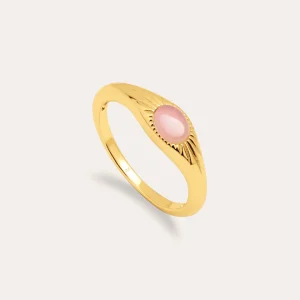 Sale SINGULARU Anillo Olivia Rose Quartz Plata Baño Oro