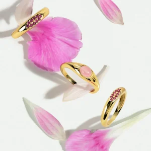 Sale SINGULARU Anillo Olivia Rose Quartz Plata Baño Oro