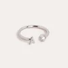 Fashion SINGULARU Anillo Personalizado Letter Spark Plata