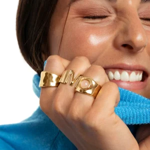 Outlet SINGULARU Anillo Personalizado Letter Signet Baño Oro