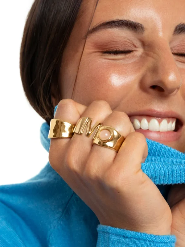 Outlet SINGULARU Anillo Personalizado Letter Signet Baño Oro