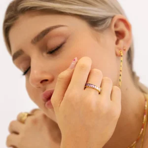 Best SINGULARU Anillo Sia Colors Plata Baño Oro