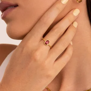 Discount SINGULARU Anillo Strawberry Colors Plata Baño Oro