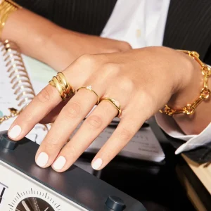 Discount SINGULARU Anillo Trebol Plata Baño Oro