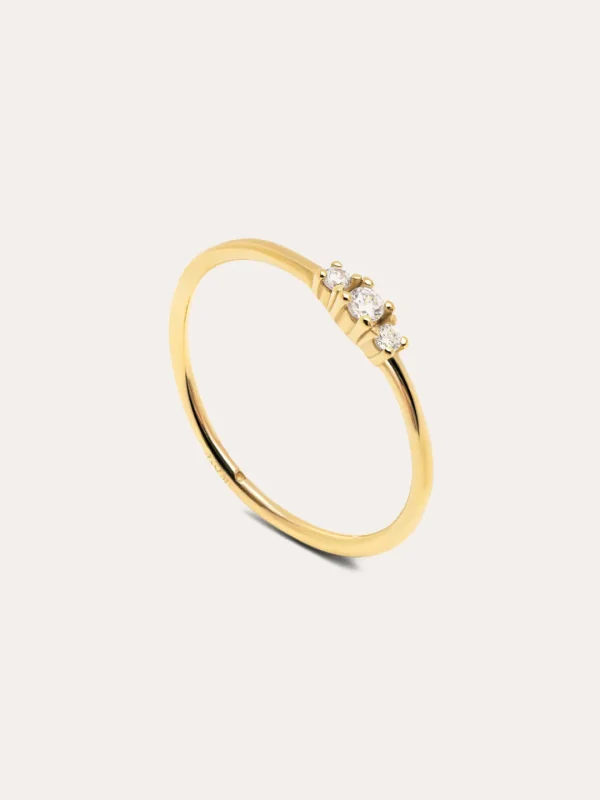 New SINGULARU Anillo Trini Spark Plata Baño Oro