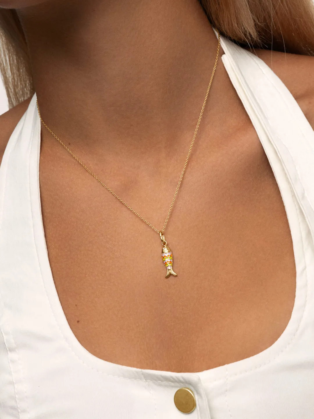 Hot SINGULARU Charm Pez Color Baño Oro