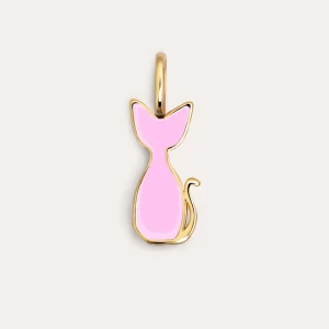 Discount SINGULARU Charm Salem Gato Enamel Rosa Baño Oro