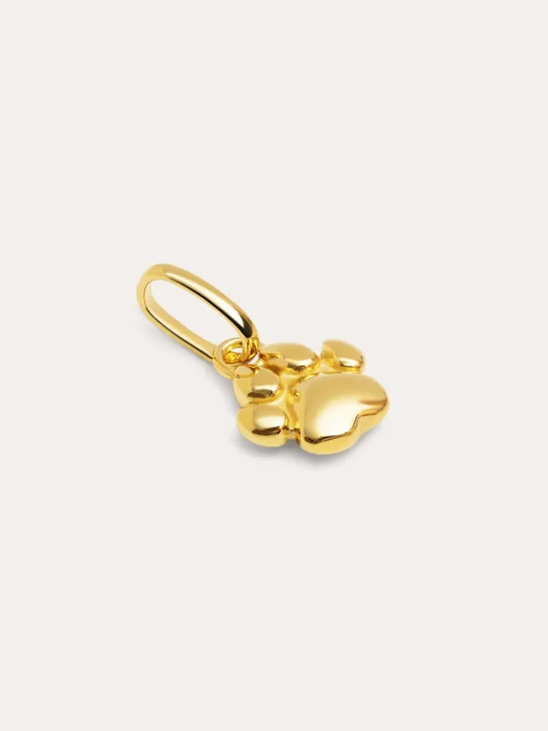 Outlet SINGULARU Charm Simple Paw Plata Baño Oro