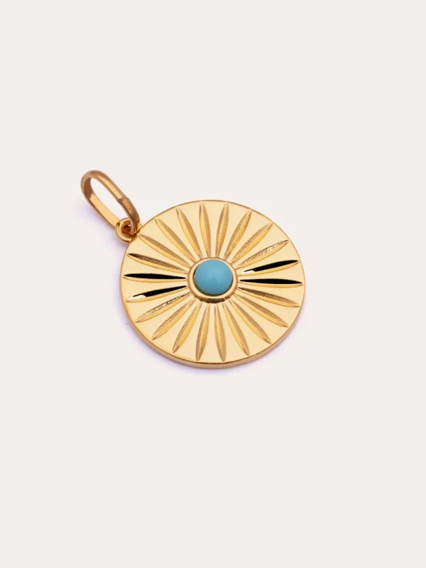 Fashion SINGULARU Charm Solei Turquesa Baño Oro