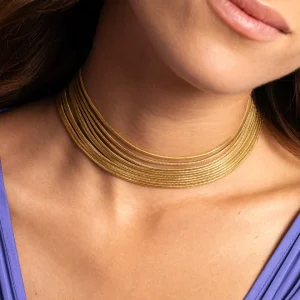 Clearance SINGULARU Choker Cleopatra Premium Acero Baño Oro