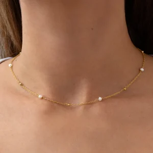 Sale SINGULARU Collar Bahia Pearls Plata Baño Oro