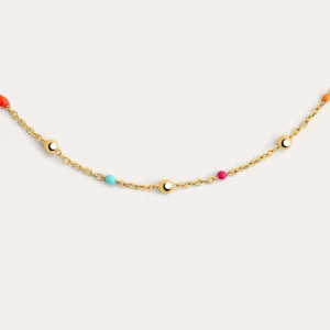 Outlet SINGULARU Collar Dots L Colors Enamel Acero Baño Oro