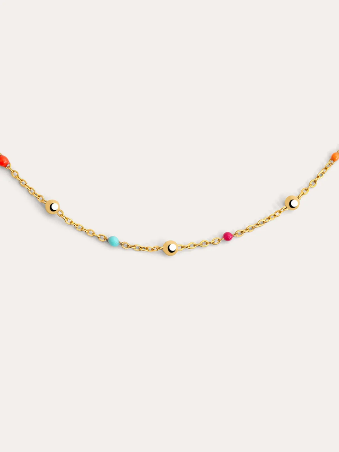 Outlet SINGULARU Collar Dots L Colors Enamel Acero Baño Oro