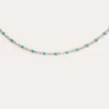 Clearance SINGULARU Collar Dots Turquoise Enamel Plata