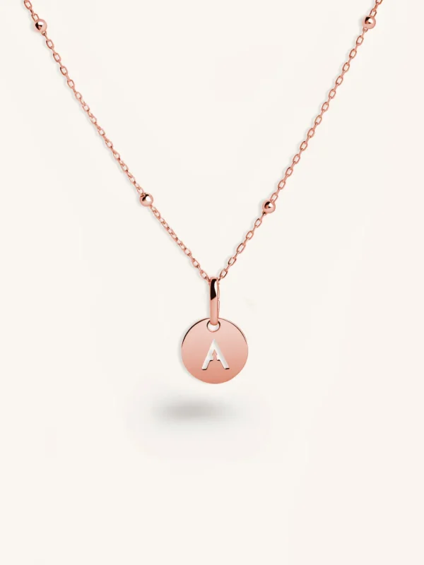 Outlet SINGULARU Collar Mini Medallion Plata Baño Oro Rosa