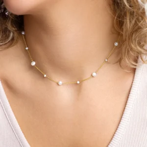 Online SINGULARU Collar Pearl & Pearls Plata Baño Oro