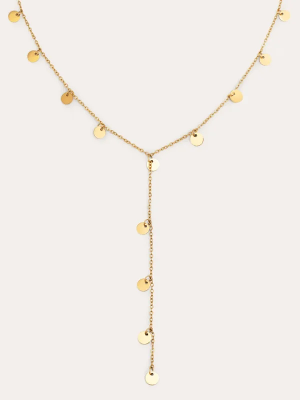 New SINGULARU Collar Y Mini Moon Acero Baño Oro