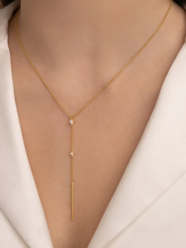 Clearance SINGULARU Collar Y Sparks Stick Plata Baño Oro