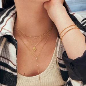 Clearance SINGULARU Collar Y Sparks Stick Plata Baño Oro