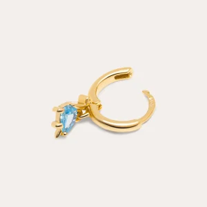 Outlet SINGULARU Pendiente Suelto Aro Dino Brontosaurus Sky Plata Baño Oro