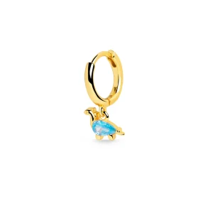 Outlet SINGULARU Pendiente Suelto Aro Dino Brontosaurus Sky Plata Baño Oro