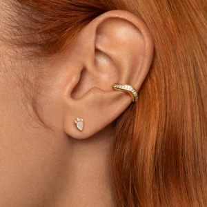 New SINGULARU Pendiente Suelto Ear Cuff Hailey Baño Oro