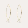 Discount SINGULARU Pendientes Arch Bean Pearl Plata Baño Oro