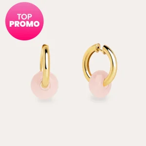 New SINGULARU Pendientes Aro Carmen True Rose Baño Oro