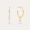 Fashion SINGULARU Pendientes Aro Menorca Pearl Baño Oro