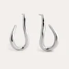 Fashion SINGULARU Pendientes Aro Organic Hook Acero