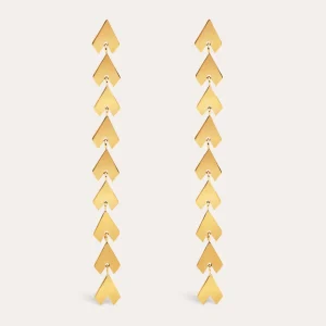 New SINGULARU Pendientes Arrow Acero Baño Oro