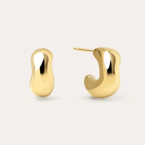 New SINGULARU Pendientes Bold Moon Acero Baño Oro