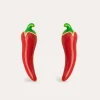 Sale SINGULARU Pendientes Chili Pepper Rojo Baño Oro