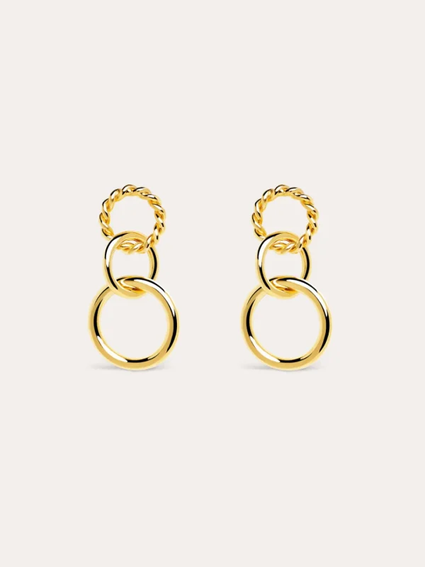 Sale SINGULARU Pendientes Circles Twist Baño Oro