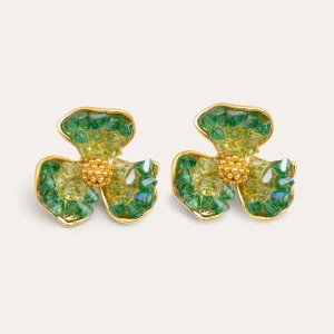 Best SINGULARU Pendientes Clover Baño Oro