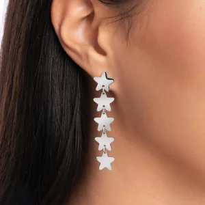 New SINGULARU Pendientes Five Stars Acero