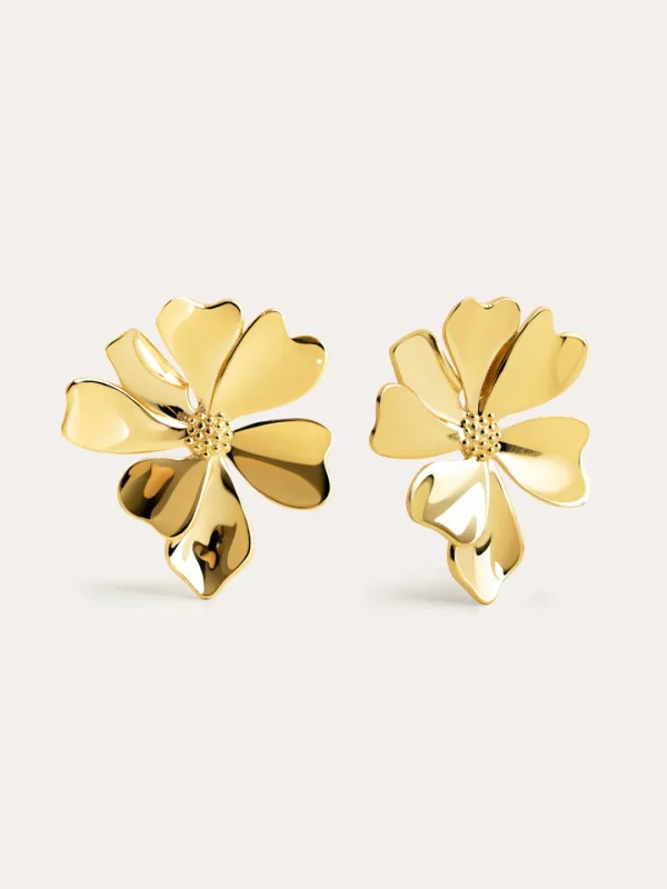 Best SINGULARU Pendientes Flower Spring Baño Oro